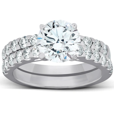 Pompeii3 3 Ct Diamond Engagement Ring 14k White Gold In Silver