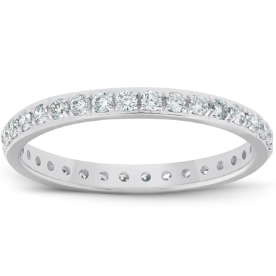 Pompeii3 1/2ct Diamond Wedding Ring Womens Eternity Band 10k White Gold