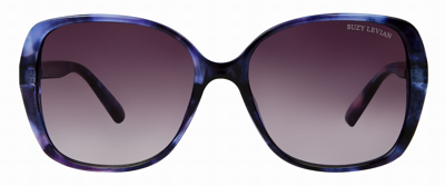 Suzy Levian Women's Purple Tortoise Oversize Lens Sunglasses