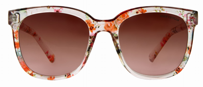 Suzy Levian Women's Pink Clear Floral Square Lens Silver Accent Sunglasses In Purple