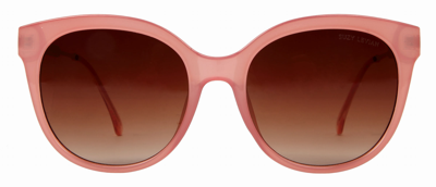Suzy Levian Women's Pink Oversize Lens Rose Gold Accent Sunglasses In Brown