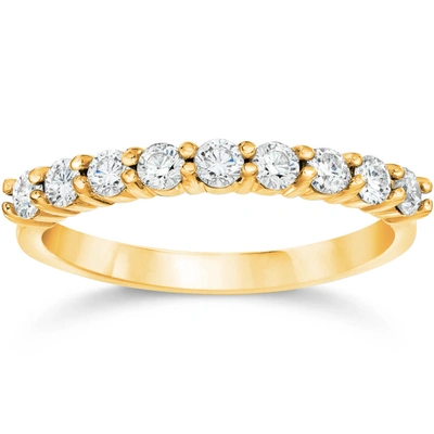 Pompeii3 1/2ct Round Diamond Prong Wedding Ring 14k Yellow Gold