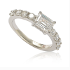 Suzy Levian Sterling Silver Assher Cut Cubic Zirconia Bridal Eternity Band In White