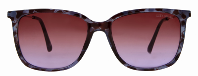 Suzy Levian Women's Purple Tortoise Square Lens Silver Accent Sunglasses In Red