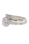 Sterling Forever Sterling Silver Round Cz Crisscross Solitaire Ring Set In White