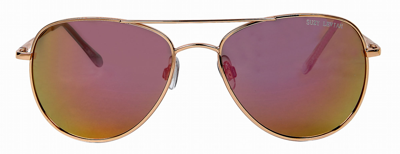 Suzy Levian Women's Pink Reflector Mirrored Aviator Gold Frame Sunglasses In Purple