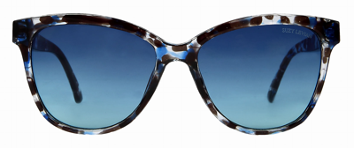 Suzy Levian Women's Blue Tortoise Square Lens Sunglasses In Brown