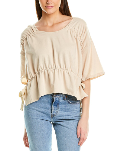 Aiden Drawstring Top In Brown