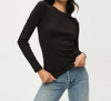Michael Stars Crewneck Long Sleeve T-shirt In Black