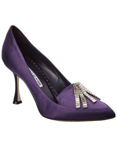 MANOLO BLAHNIK BAMBINA 90 SATIN PUMP