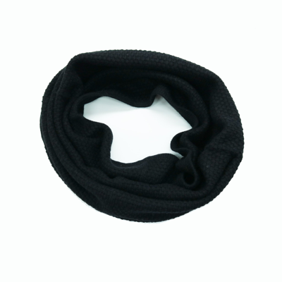 Portolano Neck Warmer In Popcorn Stitch In Black