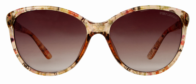 Suzy Levian Women's Pink Floral Gold Trellis Accent Sunglasses In Purple