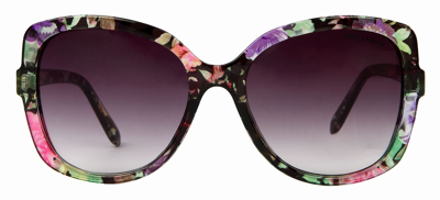 Suzy Levian Women's Black Floral Oversize Lens Sunglasses In Red
