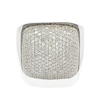 Suzy Levian Sterling Silver White Cz Golden Square Ring In White