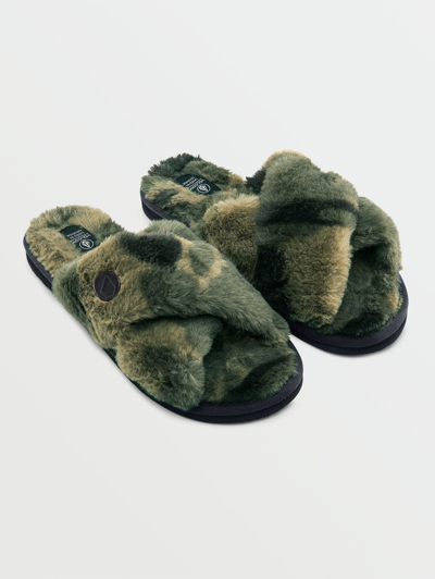 Volcom Lived In Lounge Slip Sandal - Camouflage In Green
