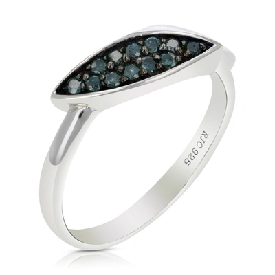 Vir Jewels 1/5 Cttw Blue Diamond Ring .925 Sterling Silver With Rhodium Plating