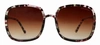 Suzy Levian Women's Black Floral Oversize Square Lens Sunglasses In Blue