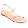 Journee Collection Zaidda Womens Faux Leather Slip On Strappy Sandals In Nude