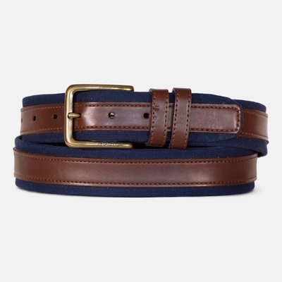 Nautica Mens Faux-leather-trimmed Belt In Multi