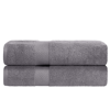 Superior Contemporary Quick-drying Zero-twist Cotton 2-piece Bath Sheet Set In Grey