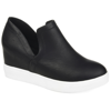 Journee Collection Women's Cardi Cut-out Platform Wedge Sneakers In Black