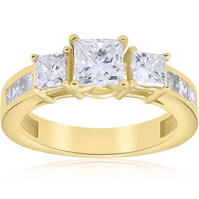 Pompeii3 2 1/2 Ct Princess Cut Diamond Engagement Ring 14k Yellow Gold In White