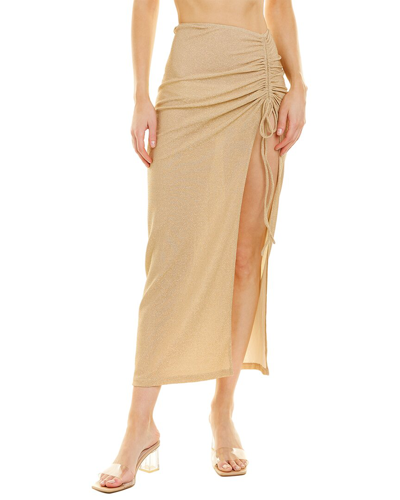 Sonya Ruched Maxi Skirt In Gold