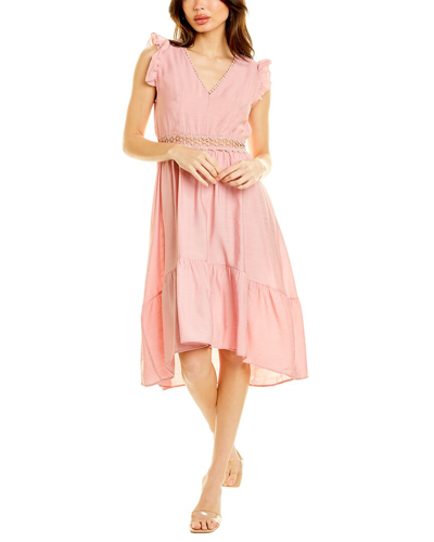 To My Lovers Ruffle Sleeve Midi Dress In Pink