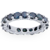 Pompeii3 3ct Blue Diamond Eternity Ring 14k White Gold In Silver