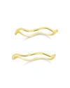 Sterling Forever Women's 14k Gold Vermeil Sterling Silver 2-piece Wave Stacking Ring Set In Gold