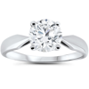 Pompeii3 1 1/2ct 4-prong Enhanced Diamond Solitaire Engagement Ring 14k White Gold In White