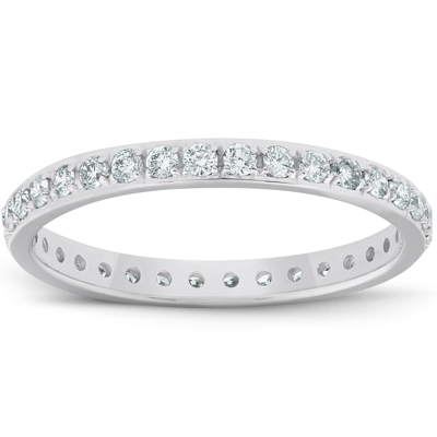 Pompeii3 1/2ct Lab Grown Created Diamond Wedding Ring Womens Eternity Band 10k White Gold