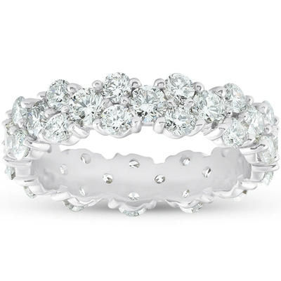Pompeii3 2 3/4 Ct Diamond Eternity Ring Womens Wedding Anniversary Band In Silver