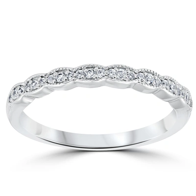Pompeii3 1/5 Cttw Diamond Stackable Womens Wedding Ring 14k White Gold