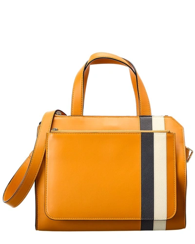 Valextra Passepartout Medium Leather Tote In Orange