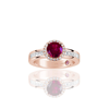 SUZY LEVIAN ROSE STERLING SILVER CREATED RUBY ROUND CUT ENGAGEMENT RING