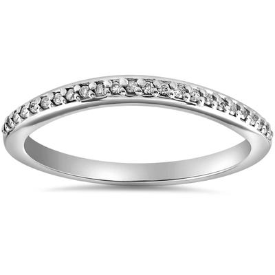 Pompeii3 1/10 Cttw Diamond Guard Engagement Wedding Ring Enhancer Band 14k White Gold In Silver