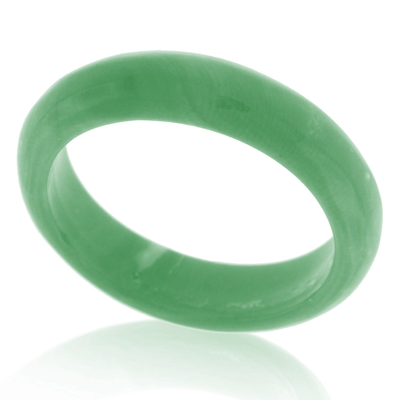 Suzy Levian Italian Hand Carved 6.3ct Natural Jade Gem Eternity Band Ring In Green