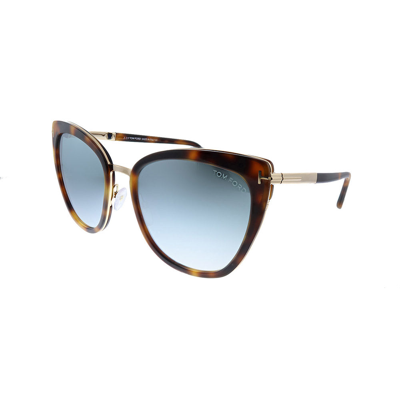 Tom Ford Simona Tf 717 53q Womens Butterfly Sunglasses In Blue