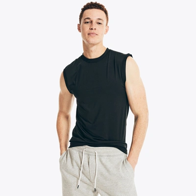 Nautica Mens Solid Muscle Tank In Black
