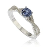 SUZY LEVIAN STERLING SILVER SAPPHIRE (0.70CTTW)& DIAMOND ACCENT CROSSOVER TWIST RING