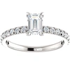 Pompeii3 1 1/2 Ct Emerald Cut Diamond Engagement Ring 14k White Gold In Silver