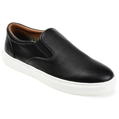 Thomas & Vine Conley Perforated Leather Slip-on Sneaker In Black
