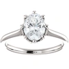 Pompeii3 1 Ct Oval Diamond 8-prong Solitaire Engagement Ring 14k White Gold In Silver