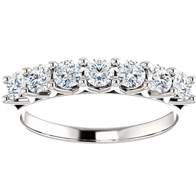 Pompeii3 1/2 Ct Seven Stone Diamond Wedding Ring Lab Grown 14k White Gold In Silver