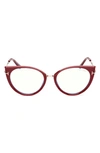 Tom Ford Blue Light Blocking Acetate Cat-eye Glasses In Shiny Fuchsia