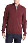 Nordstrom Half Zip Cotton & Cashmere Pullover Sweater In Burgundy Brick