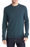 Nordstrom Washable Merino Crewneck Sweater In Teal Cyrus Melange