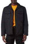 Andrew Marc Niles Stretch Water Resistant Quilted Shirt Jacket In Black