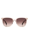 Rag & Bone 55mm Polarized Gradient Rectangle Sunglasses In Brown